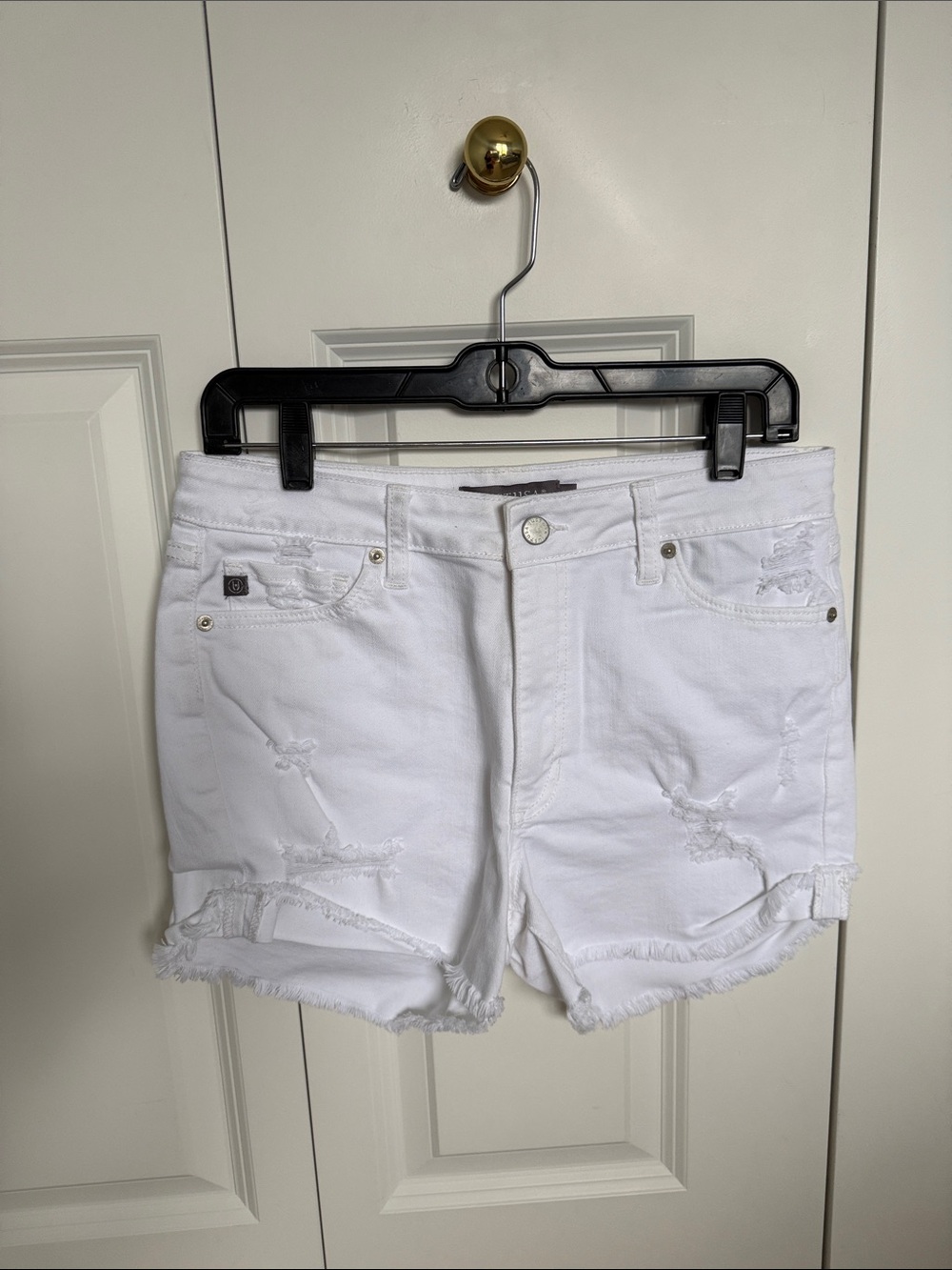 Just USA White Distressed Denim Cutoff Shorts